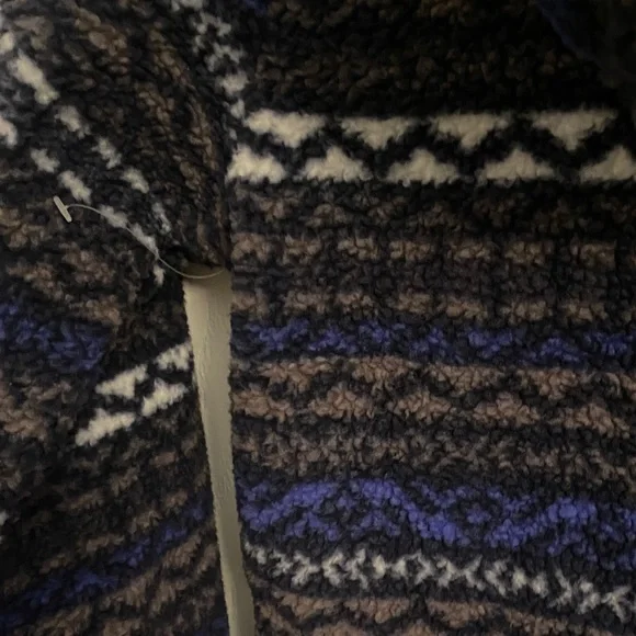 Columbia Kids Hooded Patterned Fleece Jacket in Blue and Black - Picture 6 of 6